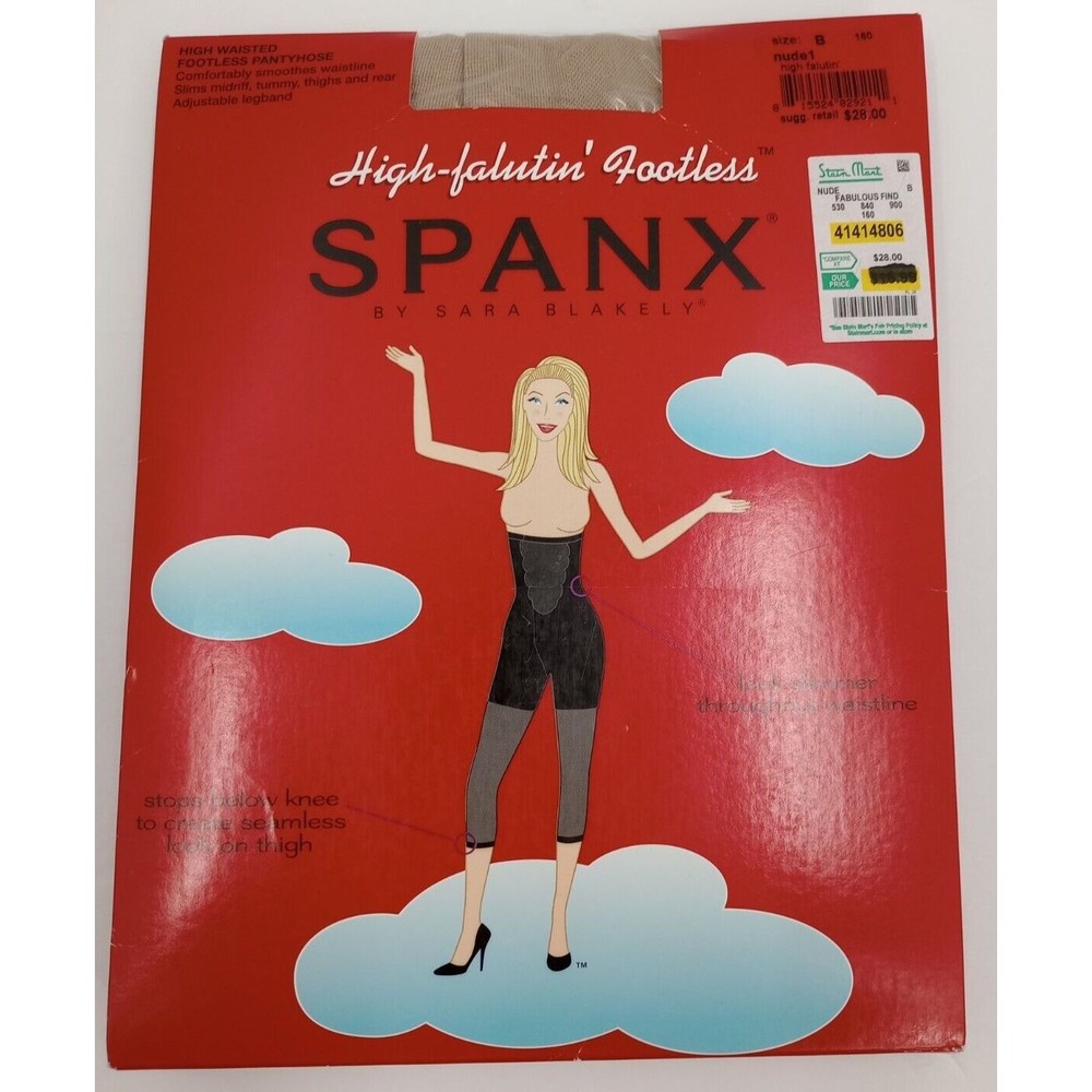 Spanx High-Falutin' Footless high waisted pantyhose, Nude1, Size B